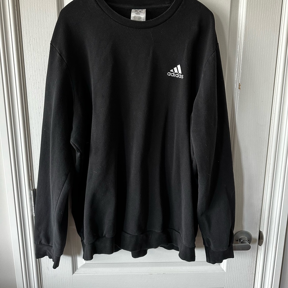 Adidas Black Crewneck Sweater with Iconic Logo